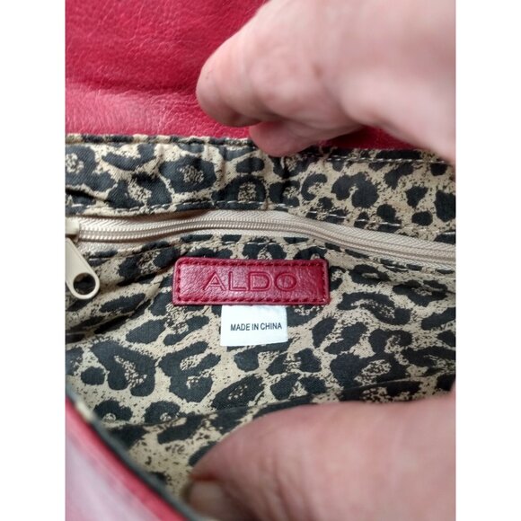 ALDO Burgandy Women's Leather Wallet 8 1/2" x 4 1/2" - Picture 4 of 10